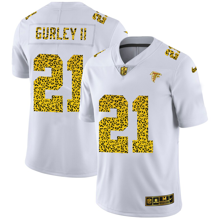 Atlanta Falcons #21 Todd Gurley II Men Nike Flocked Leopard Print Vapor Limited NFL Jersey White->atlanta falcons->NFL Jersey
